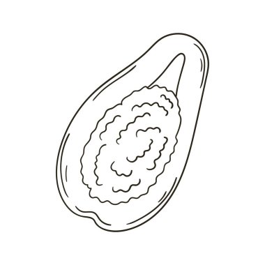 Papaya, kavun ağacı. Elle çizilmiş renkler. Çocuk resimleri, egzotik meyveler. Simge, işaret, iğne sembolü çıkartması