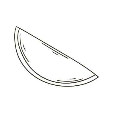 Mango. Elle çizilmiş renkler. Çocuk resimleri, egzotik meyveler. Simge, işaret etiketi