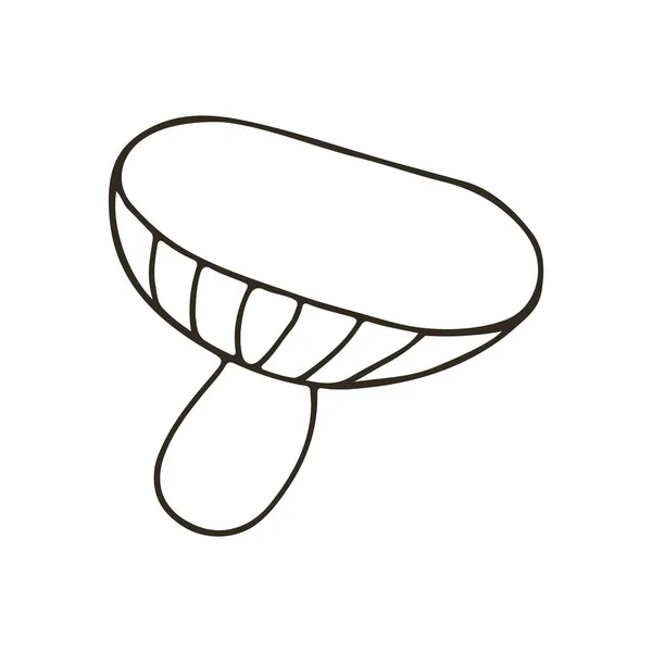 Mokhovik Illustration Automne Style Dessiné Main Champignon Forestier Monochrome Icône — Image vectorielle
