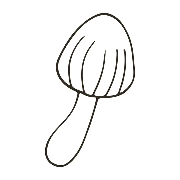 Galerina Marginata Autumn Illustration Hand Drawn Style Monochrome Forest Mushroom — Stock Vector