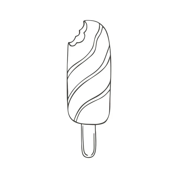 Elemento Gráfico Monocromático Para Diseño Ilustración Estilo Dibujo Mano Popsicle — Archivo Imágenes Vectoriales