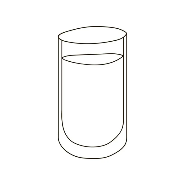 单色图形元素为您的设计 手绘图解样式 有水的杯子图标 — 图库矢量图片