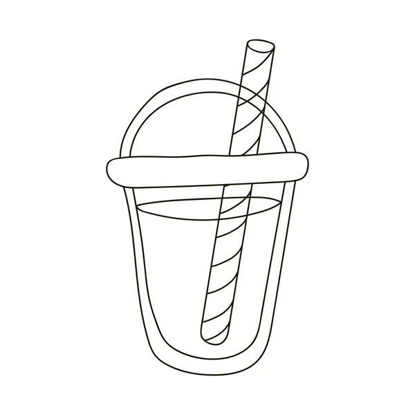 Monochroom Grafisch Element Voor Ontwerp Illustratie Handtekenstijl Een Cocktail Ikoon — Stockvector