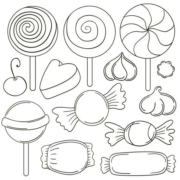 Coloring Set Vector Illustrations Hand Draw Style Collection Icons Pins — Stock Vector