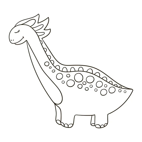 Dinosaurus Dari Periode Jurassic Ilustrasi Dalam Gaya Gambar Tangan Mengwarnai - Stok Vektor