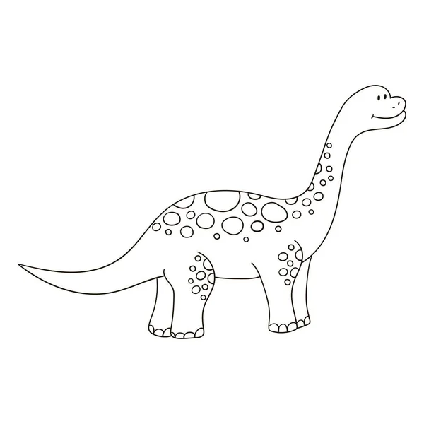 Dinosaurs 쥐라기의 공룡이다 손으로 애호가들을 색칠그리기 아이콘 스티커 브론토사우루스 — 스톡 벡터