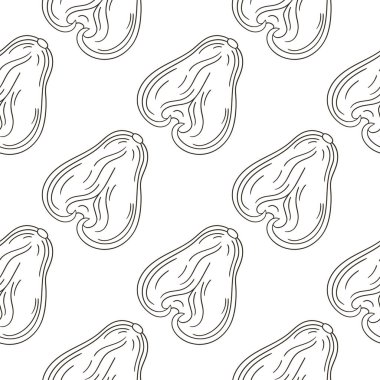 Gül elması, Chom-poo. Tropikal meyveli tek renkli desen. Elde çizim stili. Kumaş için kullanılabilir.