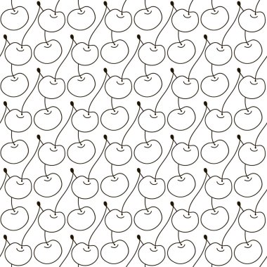 Böğürtlenler pürüzsüz. Kiraz boyama. Kirazlı şirin desen. Kumaş tasarımı, tekstil, kumaş baskısı