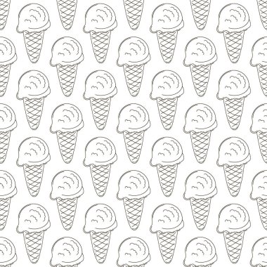 Dondurma izi yok. Böğürtlenli dondurma. Renkli yaz şablonu. Yazdır