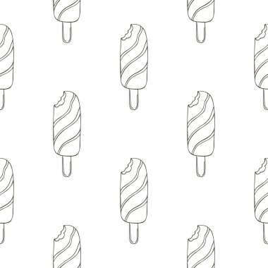 Yaz. Dondurmanın pürüzsüz deseni güzelmiş. Çikolatalı tatlı ile parlak desenli boya. Kumaş tasarımı için yazdır