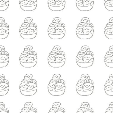 Yaz. Dondurma vazolarda pürüzsüz. Soğuk tatlıyla boyama kalıbı. Tasarım için yazdır