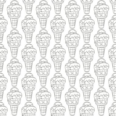 Dondurmayı gözleme külahına renklendirmek. Soğuk tatlıyla harika bir desen. Yaz. Yazdır