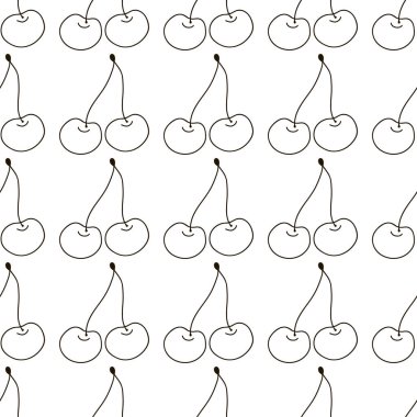 Kiraz boyama. Kirazlı dutsuz desen. Yazdır