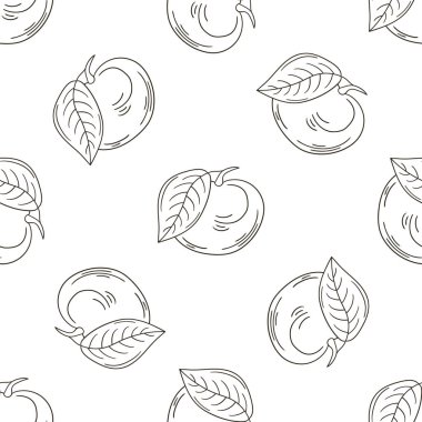 Tropikal meyveli tek renkli desen. Elde çizim stili. Longan. Kumaş ve benzeri şeyler için kullanılabilir.