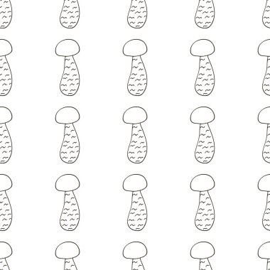 Cortinarius esculentus. Elde çizim stili. Mutfak, restoran ya da dükkan için kusursuz desen