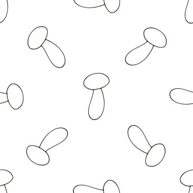 Illustration in hand draw style. Honey mushrooms.Seamless pattern for kitchen, restaurant or shop