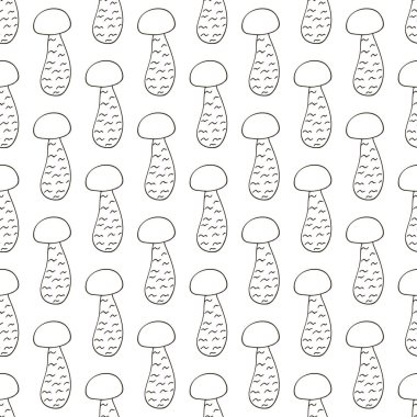 Cortinarius esculentus. Elde çizim stili. Mutfak ve restoran için kusursuz desen