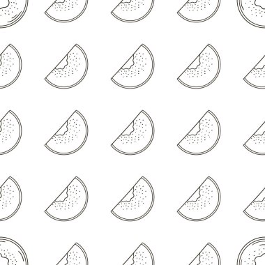 Mutfak, restoran ya da dükkan için tek renk desen. Kivi. Elle çizim biçimi