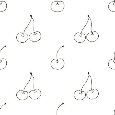 Kiraz boyama. Böğürtlenler pürüzsüz. Kirazlı şirin desen. Kumaş tasarımı, tekstil, kumaş baskısı