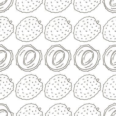 Mutfak, restoran ya da dükkan için tek renk desen. Litchi. Elle çizim biçimi