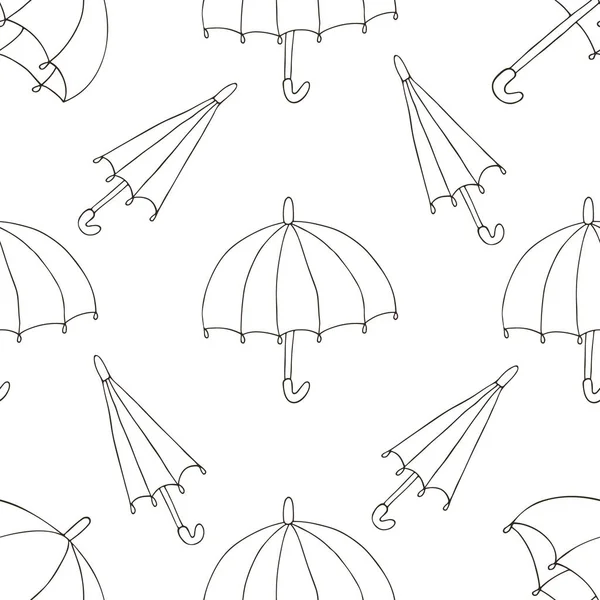 Heldere Herfststemming Naadloos Patroon Met Paraplu Illustratie Handtekenstijl Kan Gebruikt — Stockvector