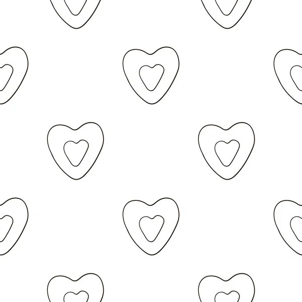 Zbarvení Srdce Cukroví Bezešvé Vzor Roztomilý Vzor Valentýna Tisk Pro — Stockový vektor
