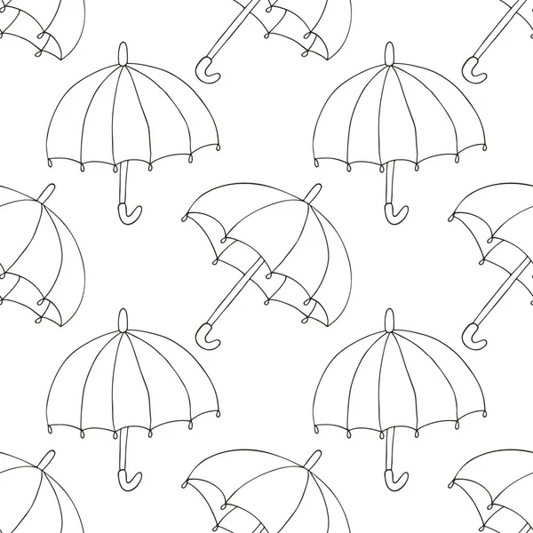 Patrón Sin Costuras Con Paraguas Humor Otoño Brillante Ilustración Estilo — Vector de stock