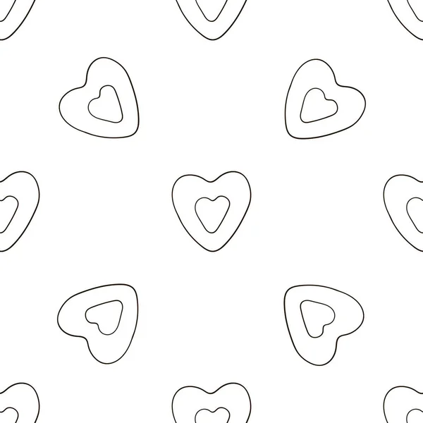 Zbarvení Srdcí Bezešvé Cukroví Roztomilý Vzor Valentýna Tisk Pro Design — Stockový vektor