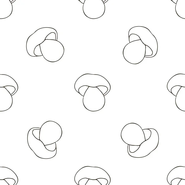 stock vector Seamless pattern with mushrooms. Illustration in hand draw style. Boletus. Autumn motives