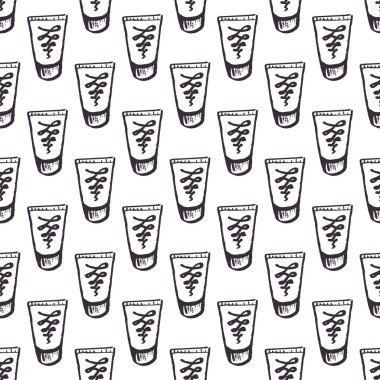 Cosmetics seamless pattern. Cream. Children's drawings with wax crayons. Print for cloth design, textile, fabric, wallpaper, wrapping paper