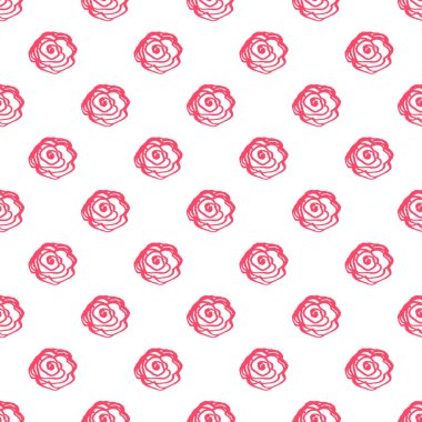 Floral seamless pattern. Children's drawings with wax crayons. Lovely roses. Print for cloth design, textile, fabric, wallpaper, wrapping