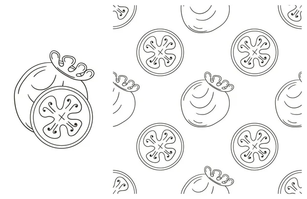 Színező Minta Trópusi Gyümölcsökkel Feijoa Vagyok Kézzel Rajzolt Stílus Használható — Stock Vector