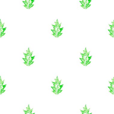 Kumaş tasarımı için baskı. Karmaşık mürekkep damlaları yeşil yaprak temsili. Tekstil ve kumaş için sonbahar pürüzsüz desen