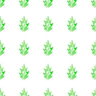 Kumaş tasarımı için baskı. Karmaşık mürekkep damlaları yeşil yaprak temsili. Tekstil için sonbahar pürüzsüz desen