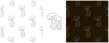 Cortinarius esculentus. Tek renkli illüstrasyon elde çizim tarzında. Mutfak ve restoran için kusursuz bir şablon oluşturun. Kumaş için kullanılabilir.