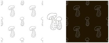 Cortinarius esculentus. Mutfak, restoran ya da dükkan için tek renk set kusursuz desen. Kumaş, ambalaj vs. için kullanılabilir