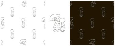 Cortinarius esculentus. Mutfak, restoran ya da dükkan için tek renk set kusursuz desen. Kumaş, ambalaj, ambalaj kağıdı vs. için kullanılabilir