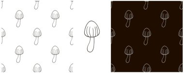 Galerina marginata. Mutfak, restoran ya da dükkan için tek renk set kusursuz desen. Kumaş, ambalaj, ambalaj vs. için kullanılabilir