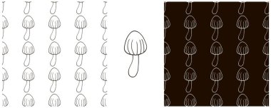 Galerina marginata. Mutfak, restoran ya da dükkan için tek renk set kusursuz desen. Kumaş ve benzeri şeyler için kullanılabilir.