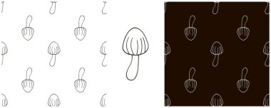 Tek renkli olsun. Galerina marginata. Mutfak, restoran ya da dükkan için kusursuz bir şablon oluşturun. Kumaş, ambalaj vs. için kullanılabilir