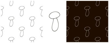 Tek renkli olsun. Bal mantarı. Mutfak, restoran ya da dükkan için kusursuz bir şablon oluşturun. Kumaş ve benzeri şeyler için kullanılabilir.