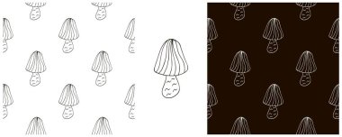 Tek renkli olsun. Çizgili Peri mantarı. Mutfak, restoran ya da dükkan için kusursuz bir şablon oluşturun. Kumaş ve benzeri şeyler için kullanılabilir.