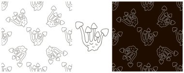 Tek renkli olsun. Lyophyllum. Mutfak, restoran ya da dükkan için kusursuz bir şablon oluşturun. Kumaş için kullanılabilir.