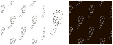 Orman mantarlarıyla kusursuz desen oluşturun. Tek renkli Peri Mantarı. Kumaş, ambalaj vs. için kullanılabilir