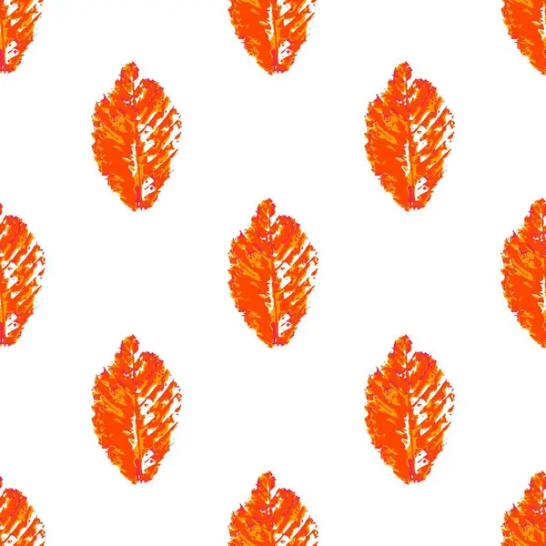 Mignon Modèle Sans Couture Automne Texture Des Feuilles Automne Orange — Image vectorielle