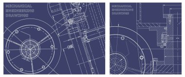 Ayrıntılı plan. Mühendislik çizim seti. Alet yapımı çizimler. Makine mühendisliği çizimi. Teknik Tasarım. Teknik çizimler, arka planlar. Plan, plan