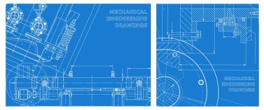 Mühendislik çizim takımı. Alet yapımı çizimler. Vektör mühendisliği çizimi. Bilgisayar destekli tasarım