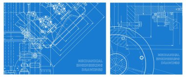 Mühendislik çizim takımı. Vektör mühendisliği çizimi. Alet yapımı çizimler. Bilgisayar destekli tasarım