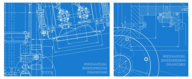 Mühendislik çizim takımı. Vektör mühendisliği çizimi. Aygıt Yapımı