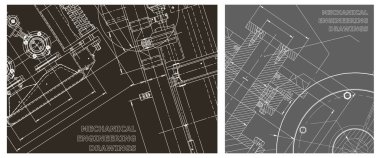 Mühendislik çizim seti. Kapak, ilan, afiş, arka plan. Alet yapımı çizimler. Taslak, Sketch. Makine mühendisliği çizimi. Teknik çizimler, arka planlar. Şema